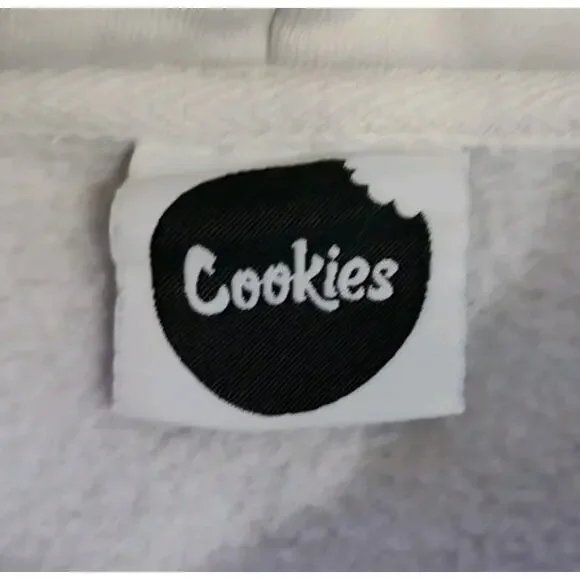Authentic Cookies Brand Original White/Blue Hoodie Sweatshirt Cookie - Large - Picture 6 of 9